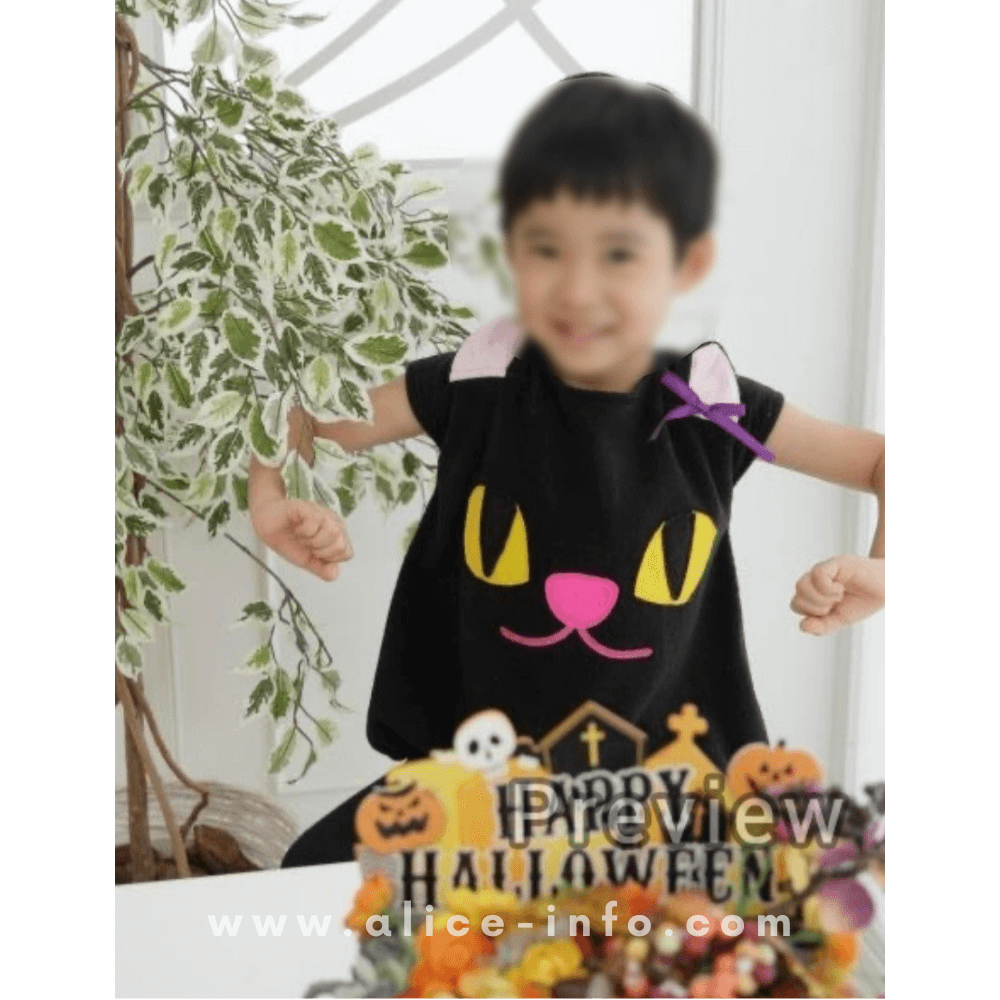 スタジオアリスで撮影したハロウィンの黒猫仮装フォト